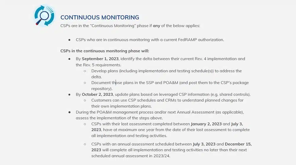 The Continuous Monitoring Phase