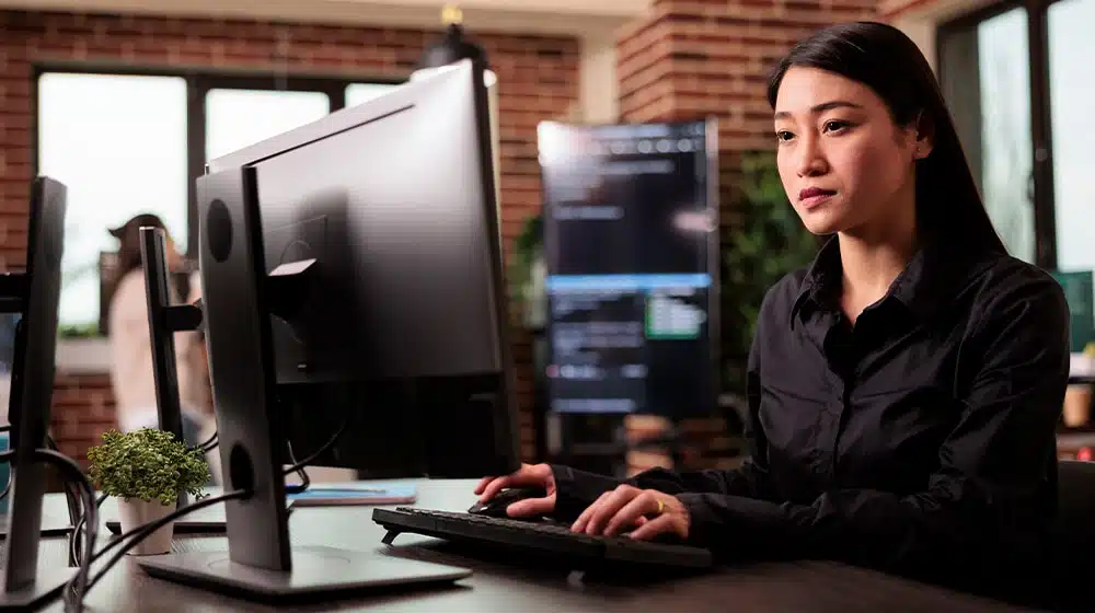 An Employee Using a Computer