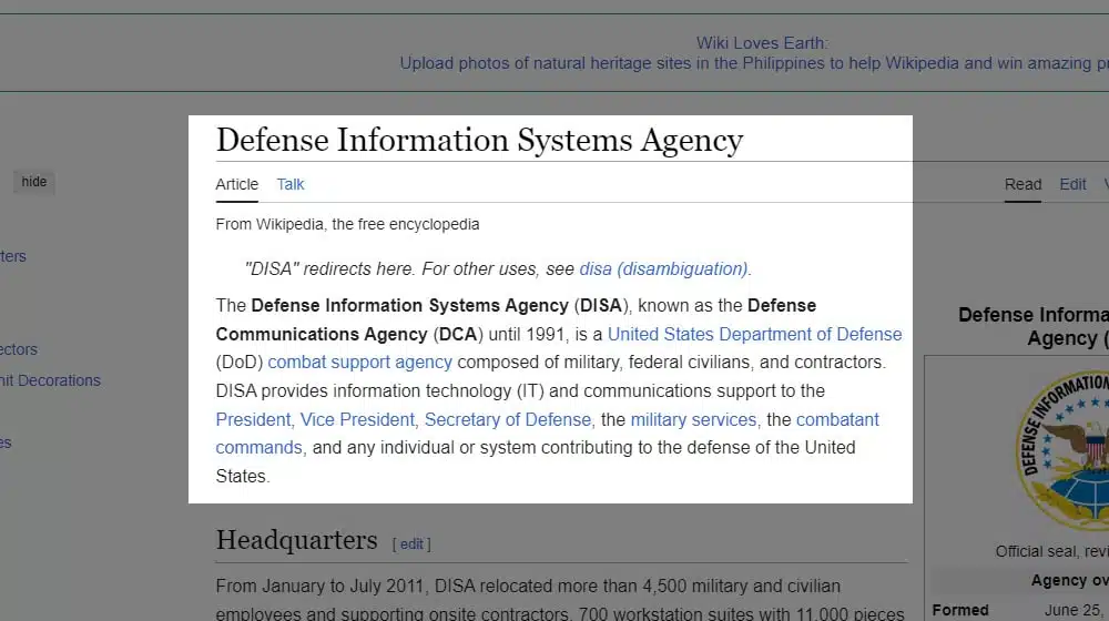 Defense Information Systems Agency