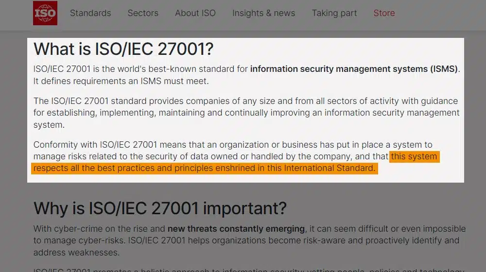 What is ISO 27001
