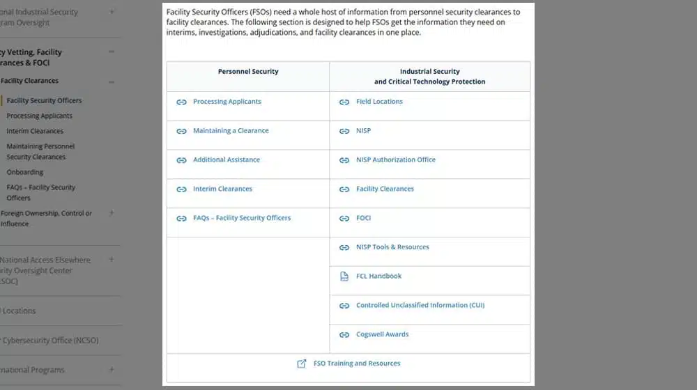 What Areas do FSOs Need to Cover