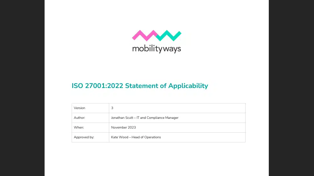 The Statement of Applicability