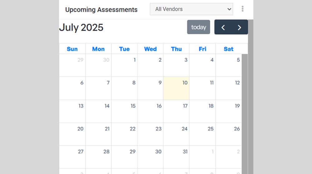The Upcoming Assessments Calendar Widget