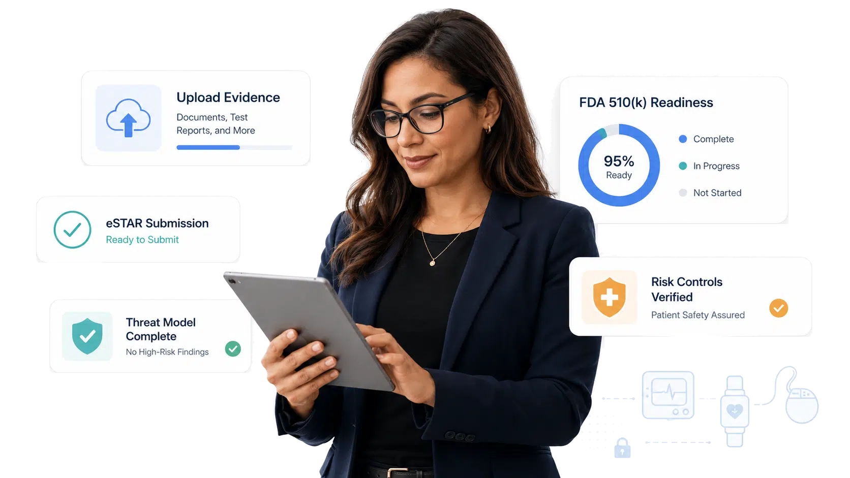 A medical device manufacturer tracking FDA 510(k) pre-market approval progress on the Ignyte platform